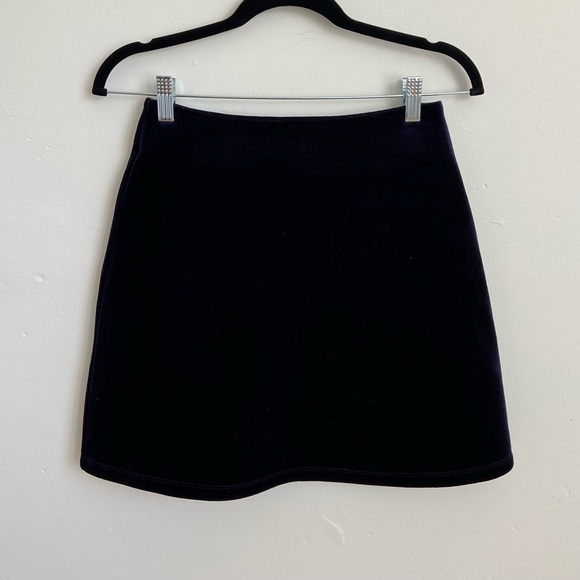Urban Outfitters Velvet A-line Mini Skirt in Dark Blue size Small - Picture 5 of 10